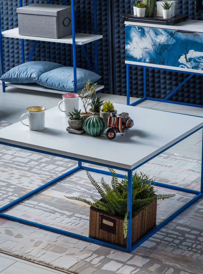 MILVAKI ORTA SEHPA / Mavi-Beyaz