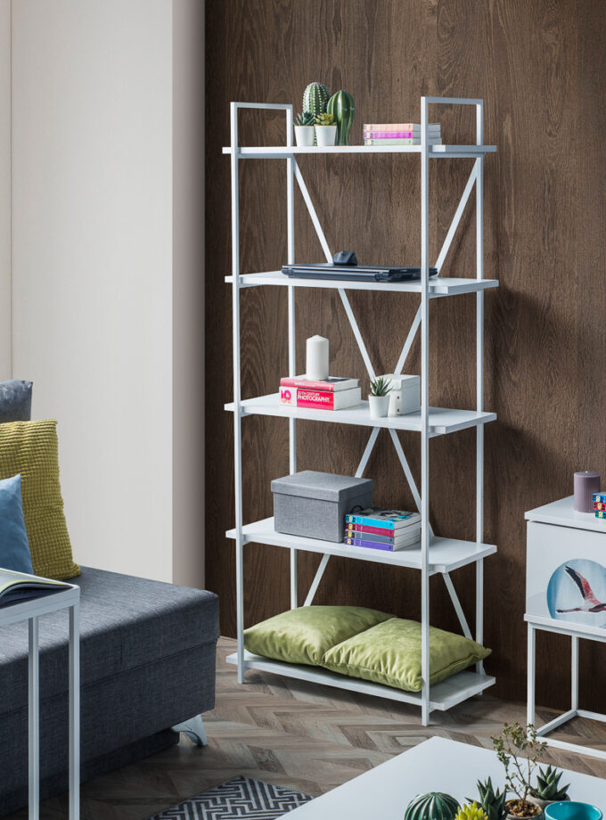 MILVAKI KİTAPLIK / Beyaz-Beyaz