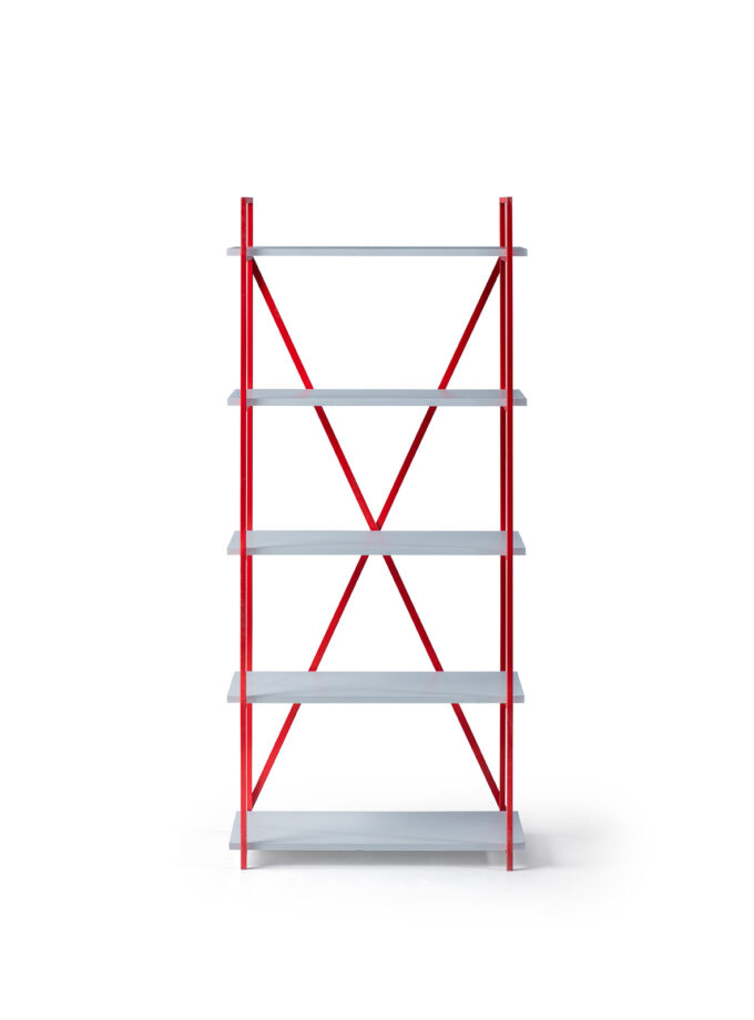 MILVAKI KİTAPLIK / Kırmızı-Beyaz