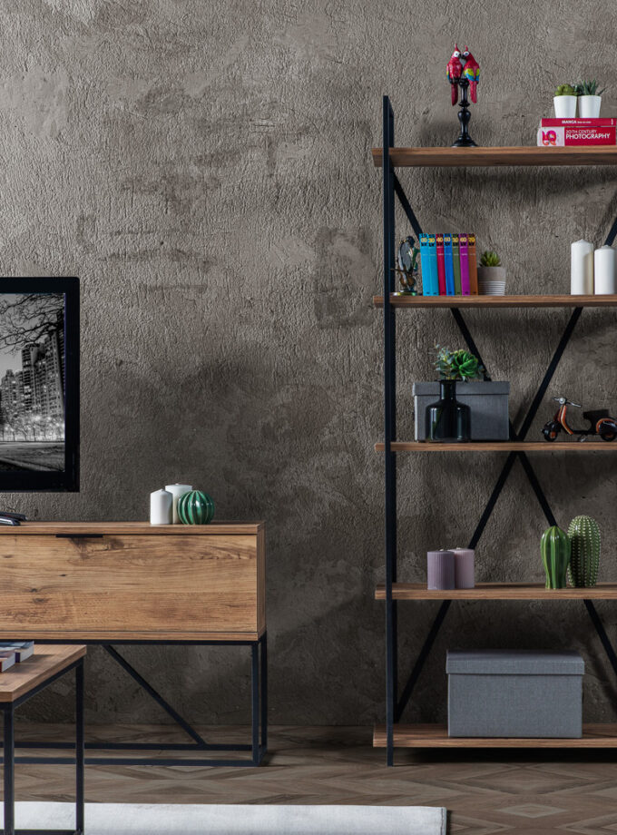 MILVAKI KİTAPLIK / Siyah-Çam