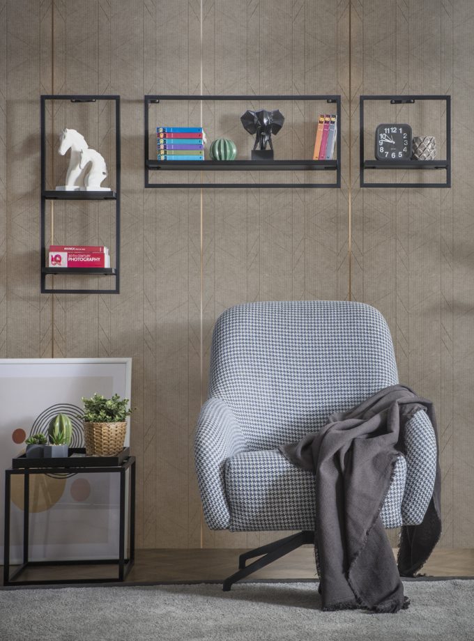 Black Kare Duvar Rafı