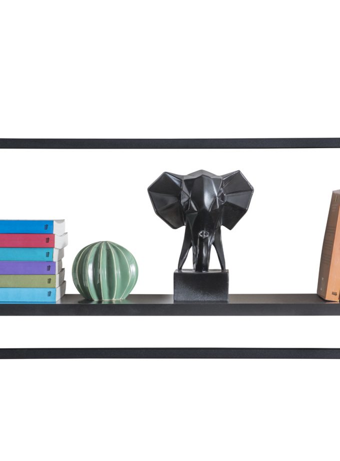 Black Yatay Duvar Rafı