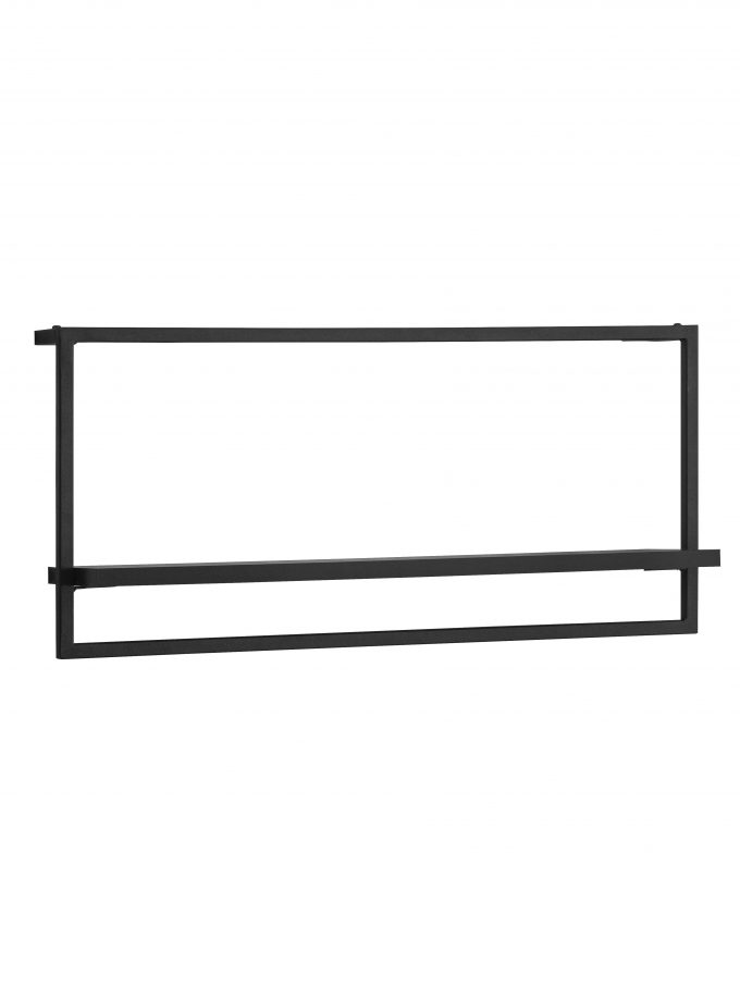 Black Yatay Duvar Rafı
