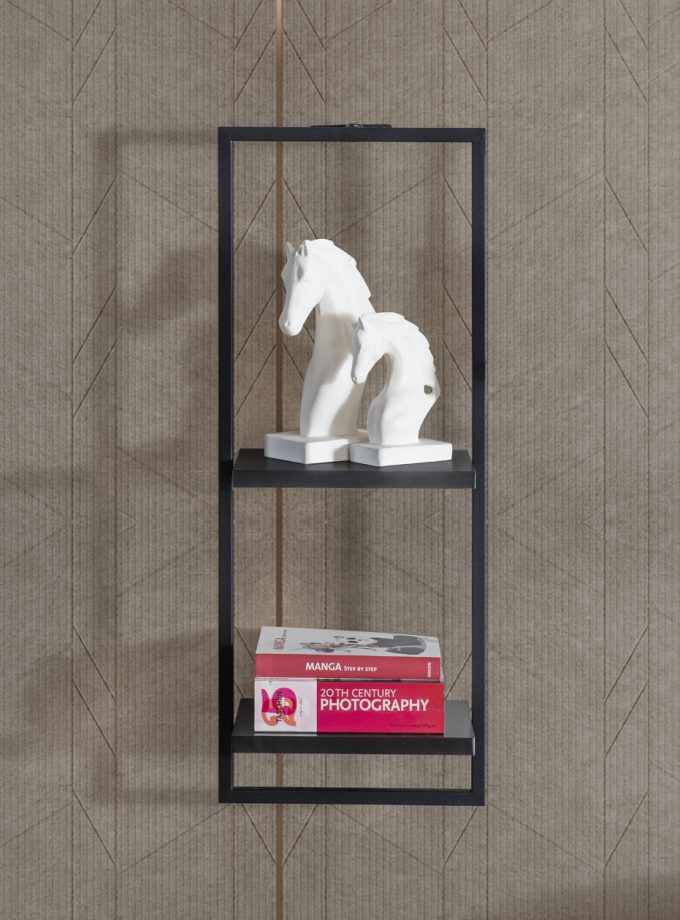 Black Dikey Duvar Rafı