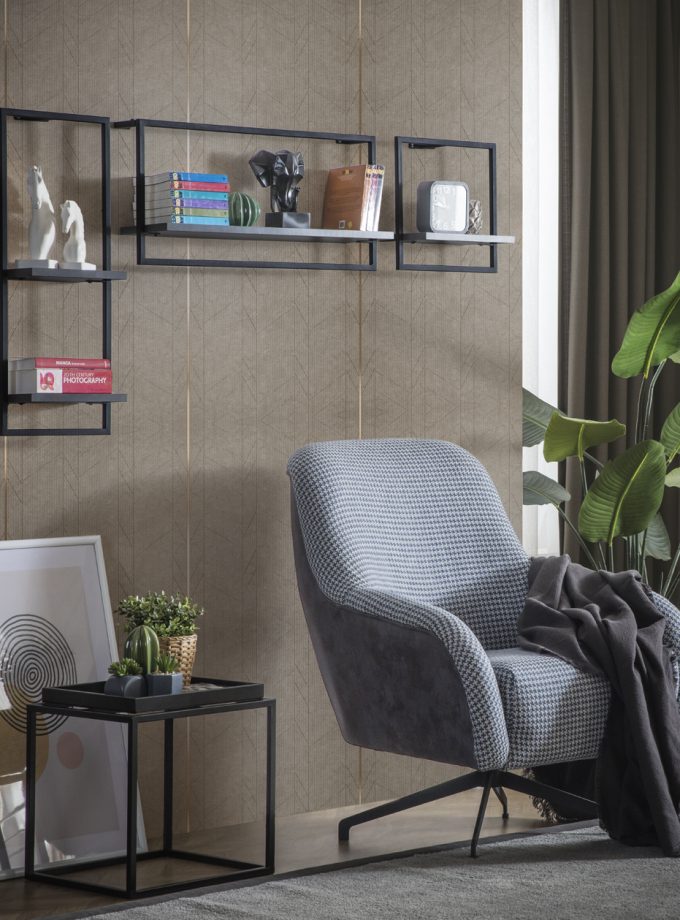 Black Dikey Duvar Rafı